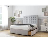Sloomy Alabama Plush Divan Set 2 Drawers-54" Headboard in Silver | Size: King Sloomy Silver King
