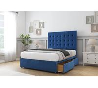 Sloomy Alabama Plush Divan Set 4 Drawers-54" Headboard in Blue | Size: Super King Sloomy Blue Super King