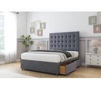 Sloomy Alabama Plush Divan Set 4 Drawers-54" Headboard in Dark Grey | Size: Super King Sloomy Dark Grey Super King