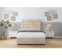 Sloomy Alabama Sand Naples Divan Bed With Mattress 4 Drawers With 26" Strutted Headboard 5' King