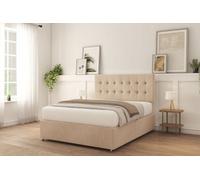 Sloomy Alabama Sand Naples Divan Bed With Mattress No Drawers With 26" Strutted Headboard 6' Super King