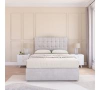 Sloomy Alabama Silver Plush 2Ft6 Memory Foam Bed Set With No Drawers, Mattress & Headboard- Small Single