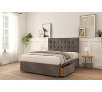 Sloomy Alabama Slate Naples Divan Bed With Mattress 2 Drawers Foot-End With 26" Strutted Headboard 6' Super King