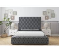 Sloomy Ambassador Coniston Bed Frame With 50" Upholstered Headboard in Dark Grey | Size: Single Sloomy Dark Grey Single