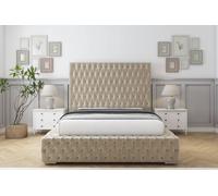 Sloomy Ambassador Coniston Frame-Mattress - 50" Upholstered Headboard in Cream | Size: King Sloomy Cream King
