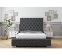 Sloomy Ambassador Graphite Dumfries Bed Frame With 50" Upholstered Headboard 3' Single