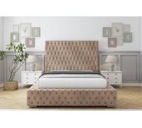 Sloomy Ambassador Mink Naples Bed Frame With 50" Upholstered Headboard 3' Single