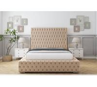 Sloomy Ambassador Pebble Plush Bed Frame With Mattress With 50" Upholstered Headboard 3' Single
