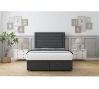 Sloomy Ashford Graphite Dumfries Ottoman Bed With Mattress With 54" Floor Standing Headboard 4'6 Double