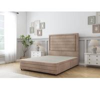 Sloomy Ashford Mink Naples Divan Bed Base 2 Drawers Left Side-26" Strutted Headboard 12" Footboard 2'6 Small Single