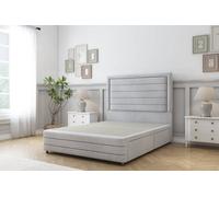 Sloomy Ashford Silver Naples Divan Bed Base 4 Drawers-54" Floor Standing Headboard 12" Footboard 4' Small Double
