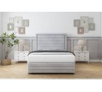 Sloomy Ashford Silver Naples Divan Bed Set 2 Drawers Foot-End - 26" Strutted & 12" Footboard 4'6 Double