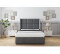 Sloomy Beaumont Armour Coniston Divan Bed With Mattress No Drawers With 54" Wingback & 12" Footboard 4' Small Double