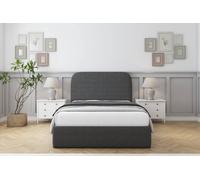 Sloomy Belvoir Dumfries Bed Frame With 45" Upholstered Headboard in Dark Grey | Size: Small Single Sloomy Dark Grey Small Single