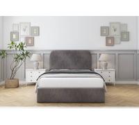Sloomy Belvoir Naples Bed Frame With 45" Upholstered Headboard in Grey | Size: Single Sloomy Grey Single