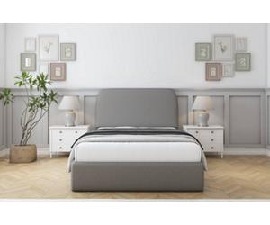 Sloomy Belvoir Pewter Dumfries Bed Frame With 45" Upholstered Headboard 2'6 Small Single