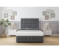 Sloomy Berlin Coniston Divan Set No Drawers-26" Headboard-Footboard in Dark Grey | Size: Small Single Sloomy Dark Grey Small Single