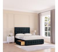 Sloomy Berlin Divan Bed Base 4 Drawers 12" Footboard & 54" Floor Standing Headboard in Black | Size: Super King Sloomy Black Super King