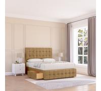 Sloomy Berlin Divan Bed Base No Drawers 12" Footboard & 26" Struts Headboard in Bronze | Size: Double Sloomy Bronze Double