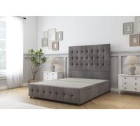 Sloomy Berlin Naples Divan Base 4 Drawers - 26" Headboard & 12" Footboard in Grey | Size: King Sloomy Grey King