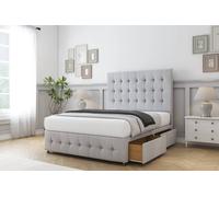Sloomy Berlin Naples Divan Set 4 Drawers-26" Headboard-Footboard in Silver | Size: Super King Sloomy Silver Super King