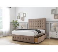 Sloomy Berlin Plush Divan Set 2 Drawers-54" Headboard-Footboard in Taupe | Size: Small Double Sloomy Taupe Small Double