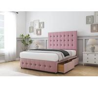 Sloomy Berlin Plush Divan Set 4 Drawers-54" Headboard-Footboard in Pink | Size: Super King Sloomy Pink Super King
