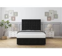 Sloomy Berlin Plush Divan Set No Drawers-54" Headboard-Footboard in Silver | Size: Double Sloomy Silver Double