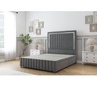 Sloomy Boston Chrome Armour Coniston Divan Bed No Drawers-26" Strutted Headboard 12" Footboard 4' Small Double