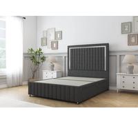Sloomy Boston Chrome Dumfries Divan Base 4 Drawers-54" Headboard- Footboard in Dark Grey | Size: Small Double Sloomy Dark Grey Small Double