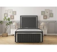 Sloomy Boston Chrome Graphite Dumfries Bed Frame With 50" Upholstered Headboard 4' Small Double