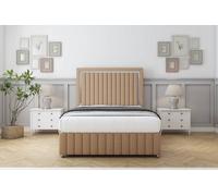 Sloomy Boston Chrome Latte Dumfries Divan Bed Set 2 Drawers Foot-End - 26" Strutted 12" Footboard 4'6 Double