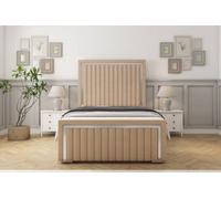 Sloomy Boston Chrome Pebble Plush Bed Frame With 50" Upholstered Headboard 5' King
