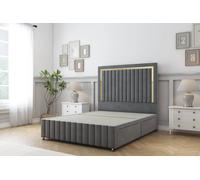 Sloomy Boston Gold Coniston Divan Base 2 Drawers - 26" Headboard- Footboard in Dark Grey | Size: Super King Sloomy Dark Grey Super King