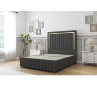 Sloomy Boston Gold Dumfries Divan Base 4 Drawers - 54" Headboard- Footboard in Dark Grey | Size: King Sloomy Dark Grey King