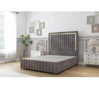 Sloomy Boston Gold Naples Divan Base 2 Drawers - 54" Headboard- Footboard in Grey | Size: Super King Sloomy Grey Super King