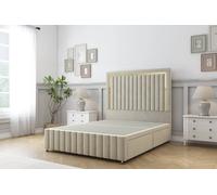 Sloomy Boston Gold Plush Divan Base 2 Drawers - 26" Headboard- Footboard in Cream | Size: Double Sloomy Cream Double