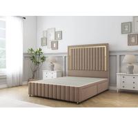 Sloomy Boston Gold Plush Divan Base 2 Drawers - 54" Headboard- Footboard in Taupe | Size: Double Sloomy Taupe Double