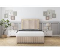 Sloomy Boston Gold Sand Naples Divan Bed Set 2 Drawers Foot-End With 54" Floor Standing & 12" Footboard 6' Super King
