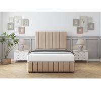 Sloomy California Pebble Plush Divan Bed Set No Drawers With 54" Floor Standing & 12" Footboard 6' Super King