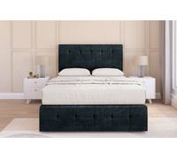 Sloomy Cambridge Black Naples Divan Bed 2 Drawers Left Side-26" Strutted Headboard 12" Footboard 3' Single