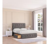 Sloomy Cambridge Divan Bed Base 2 Drawers 12" Footboard & 26" Struts Headboard in Grey | Size: Small Double Sloomy Grey Small Double