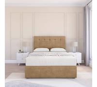 Sloomy Cambridge Dumfries Divan Set No Drawers-54" Headboard-Footboard in Light Brown | Size: King Sloomy Light Brown King