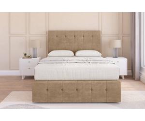 Sloomy Cambridge Mink Naples Divan Bed 2 Drawers Left Side-26" Strutted Headboard 12" Footboard 3' Single