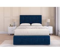 Sloomy Cambridge Navy Plush Divan Bed Set No Drawers - 26" Strutted & 12" Footboard 2'6 Small Single