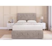Sloomy Cambridge Plush Divan Base No Drawers-26" Headboard & 12" Footboard in Stone | Size: Small Single Sloomy Stone Small Single