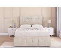 Sloomy Cambridge Plush Divan Set No Drawers - 54" Headboard-12" Footboard in Cream | Size: Small Single Sloomy Cream Small Single