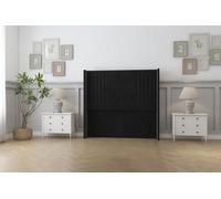 Sloomy Camden 54" Wingback Headboard Black Plush 6' Super King
