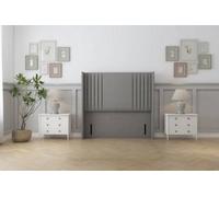 Sloomy Camden 54" Wingback Headboard Pewter Tweed 3' Single