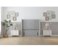Sloomy Camden 54" Wingback Headboard Silver Plush 6' Super King
